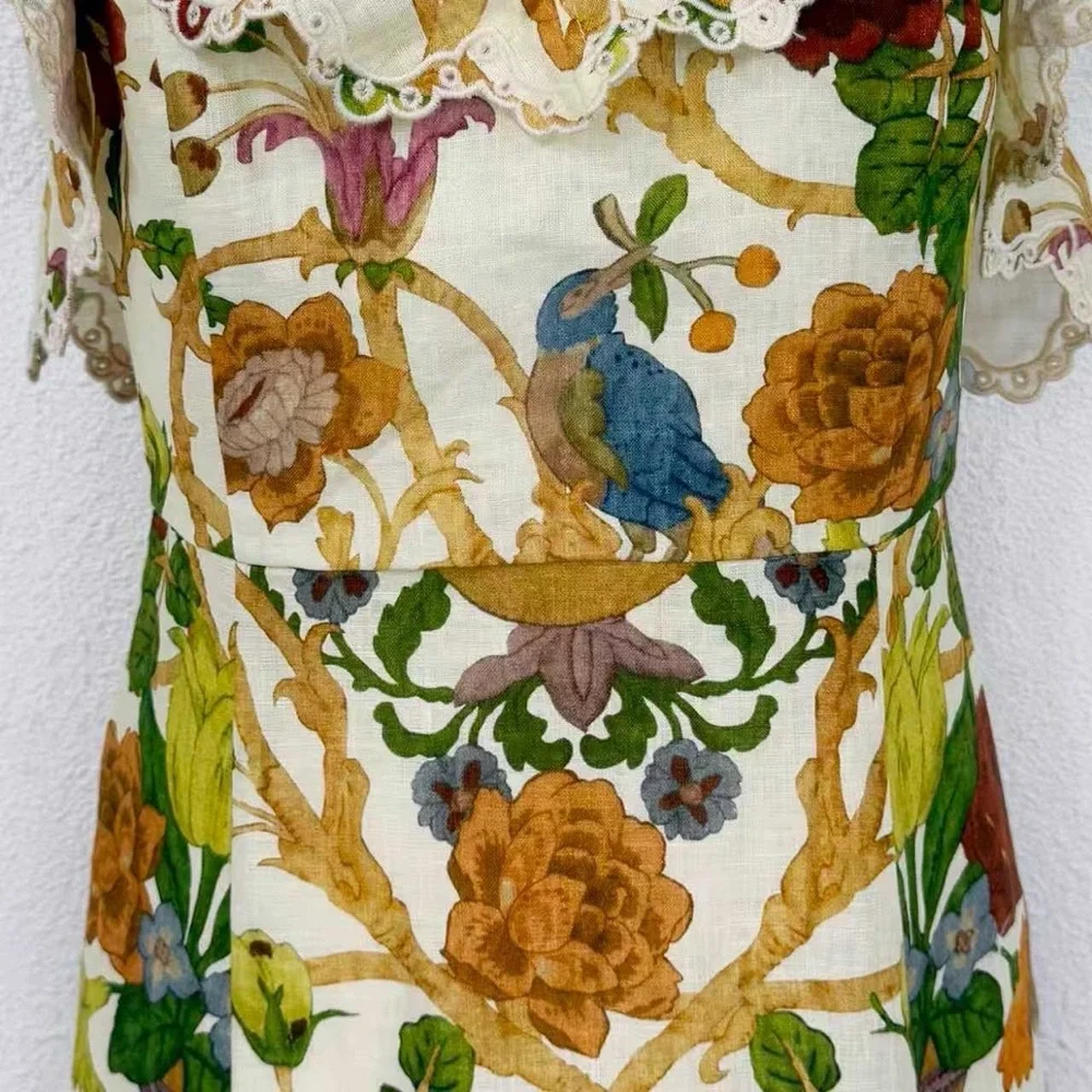 Alemais Floral Spaghetti-Strap Maxi Dress - Cream/Multicolor